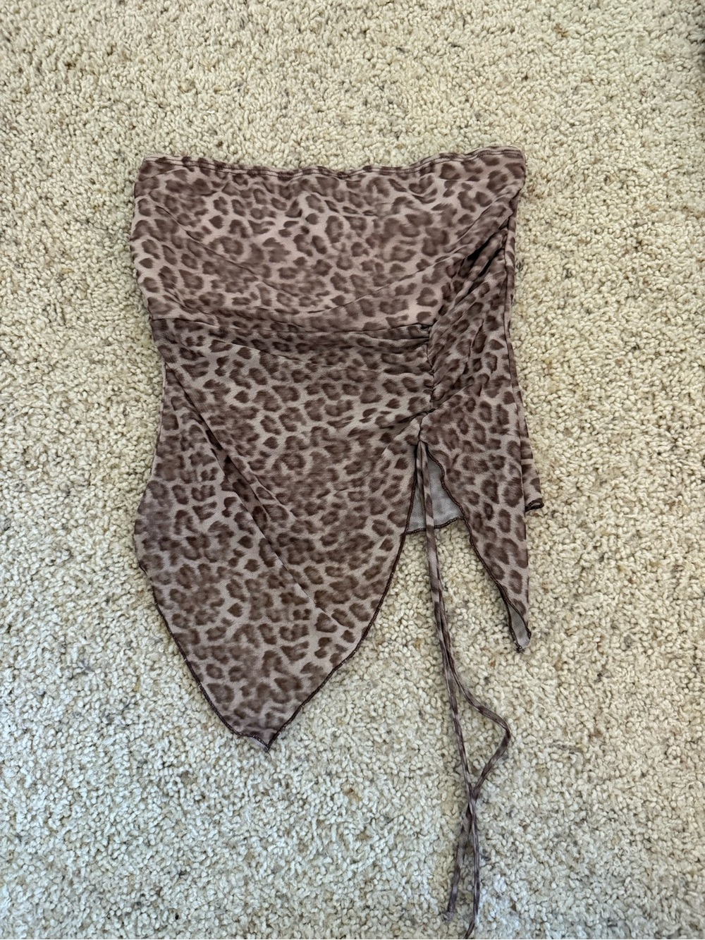 See You Monday Brown Leopard Print Strapless Top